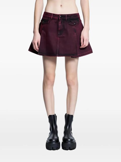 Alexander McQueen dyed denim mini skirt - Red - zdjęcie produktu nr 1