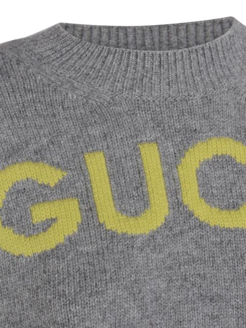 Gucci intarsia-knit logo sweater - Grey