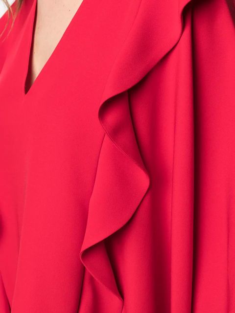 Valentino Garavani ruffled drape blouse - Red