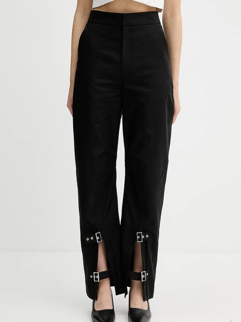 IRO spodnie bawełniane damskie kolor czarny proste high waist WM23MALLIA - zdjęcie produktu nr 1