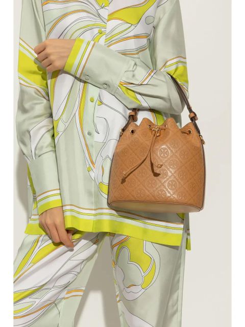 Tory Burch All-over-debossed logo bucket bag - Brown - zdjęcie produktu nr 2