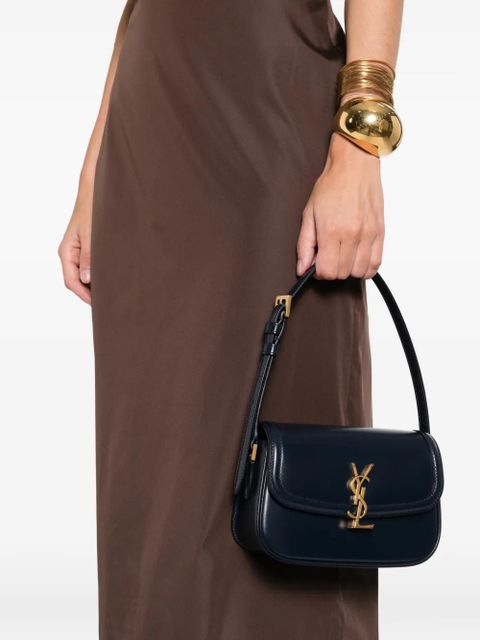 Saint Laurent mini Solferino logo-plaque tote bag - Blue