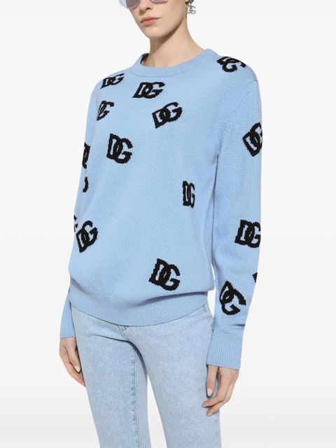 Dolce & Gabbana DNA logo embroidered jumper - Blue