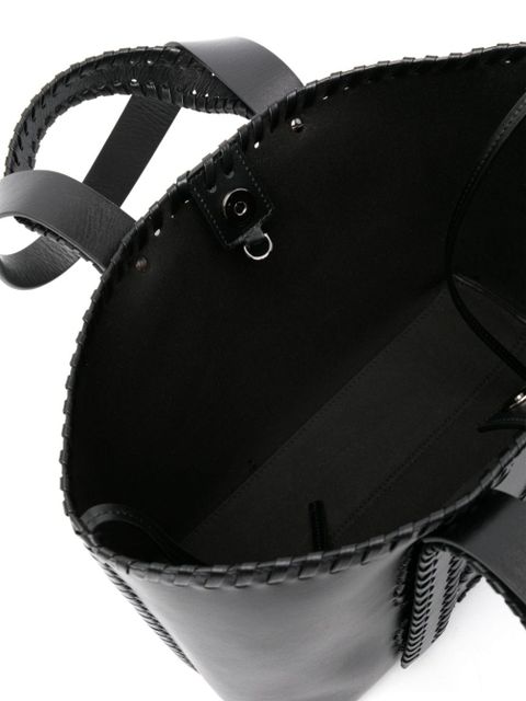 Off-White Arrows-stitch leather tote bag - Black