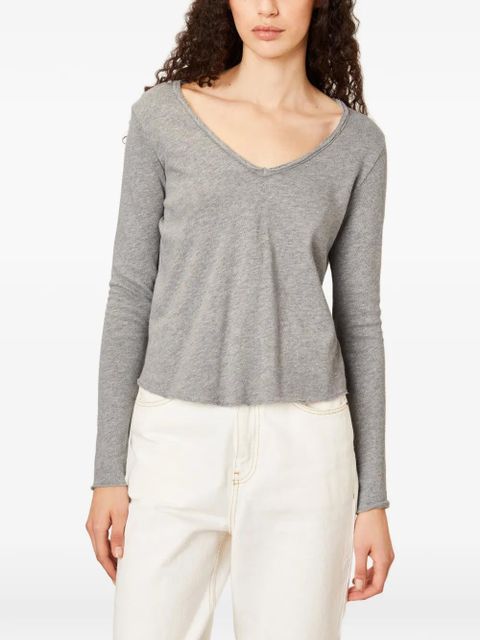 American Vintage long-sleeve V-neck T-shirt - Grey