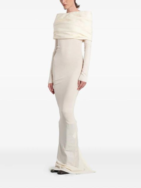 ENTIRE STUDIOS draped cowl-neck maxi dress - White