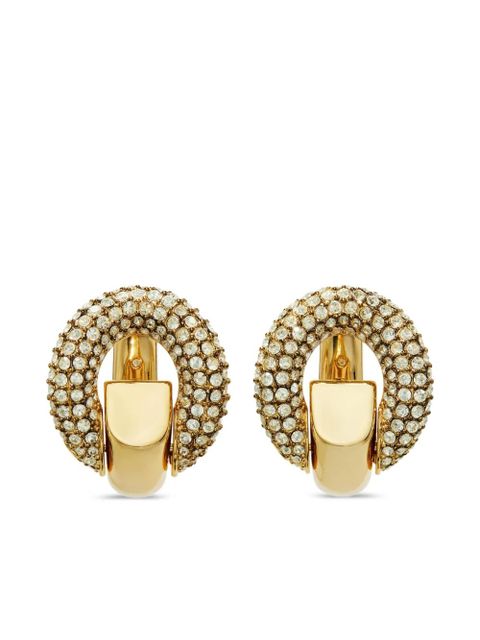 Tory Burch crystal-embellished hoop earrings - Gold - zdjęcie produktu nr 1