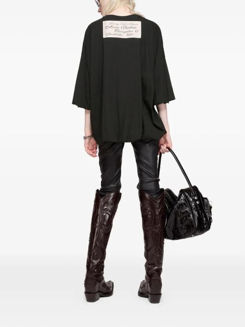 Acne Studios label-print T-shirt - Black