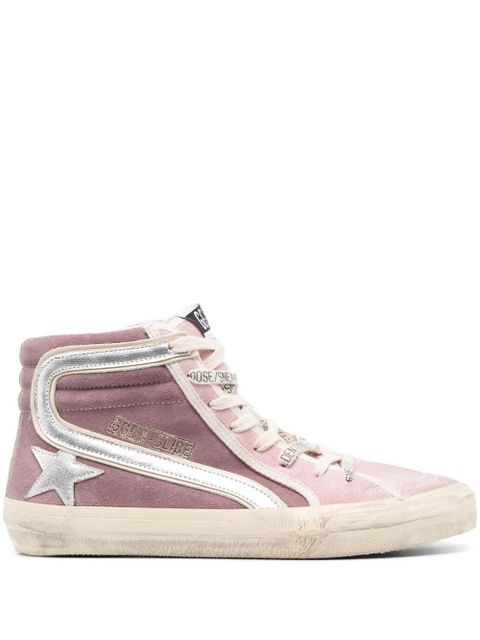 Golden Goose Slide high-top suede sneakers - Pink - zdjęcie produktu nr 1