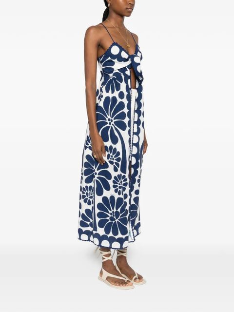 FARM Rio floral tie top - White