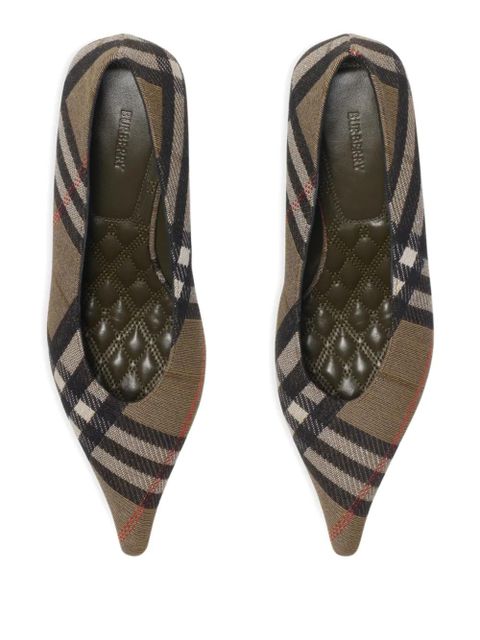 Burberry 55mm Check Dame pointed-toe pumps - Brown