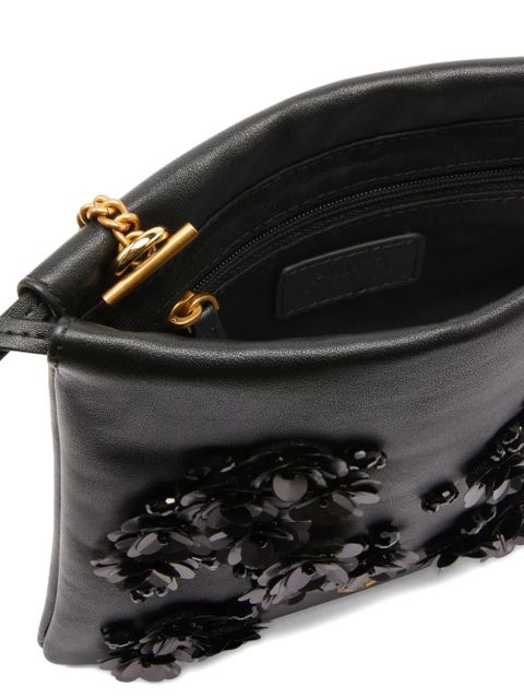 PINKO sequin-embellished drawstring shoulder bag - Black