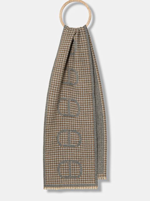 Twinset szalik damski kolor szary wzorzysty 252TO5010 - zdjęcie produktu nr 1