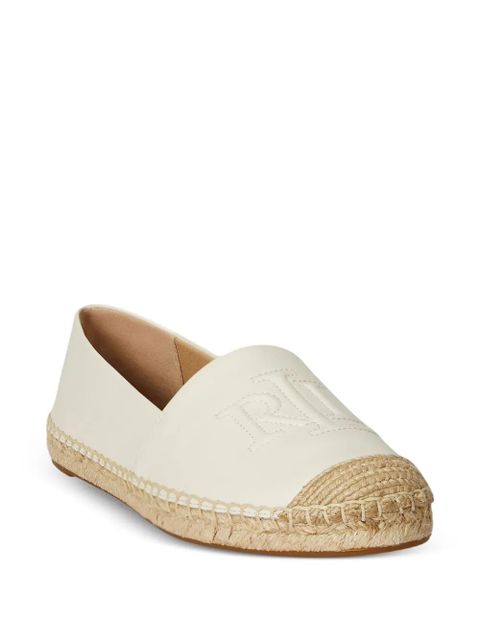 Lauren Ralph Lauren Cameryn embroidered-logo leather espadrilles - Neutrals - zdjęcie produktu nr 2