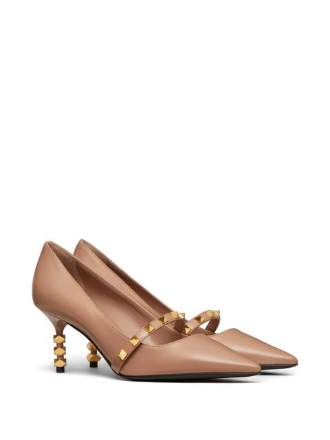 Valentino Garavani Rockstud pumps with kidskin sculptured heel 70mm - Neutrals - zdjęcie produktu nr 2