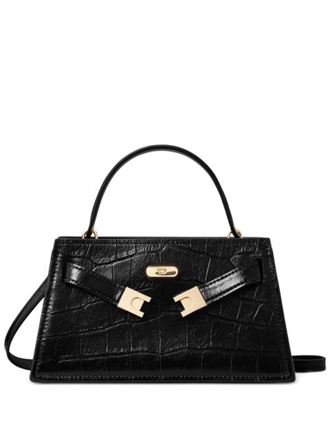 Tory Burch Lee Radziwill crocodile-embossed top handle mini bag - Black - zdjęcie produktu nr 1