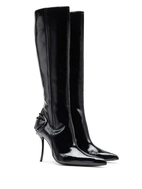 Diesel 110mm Leather Boots - Black - zdjęcie produktu nr 2