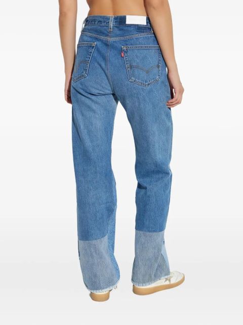 RE/DONE paint-splatter panelled jeans - Blue