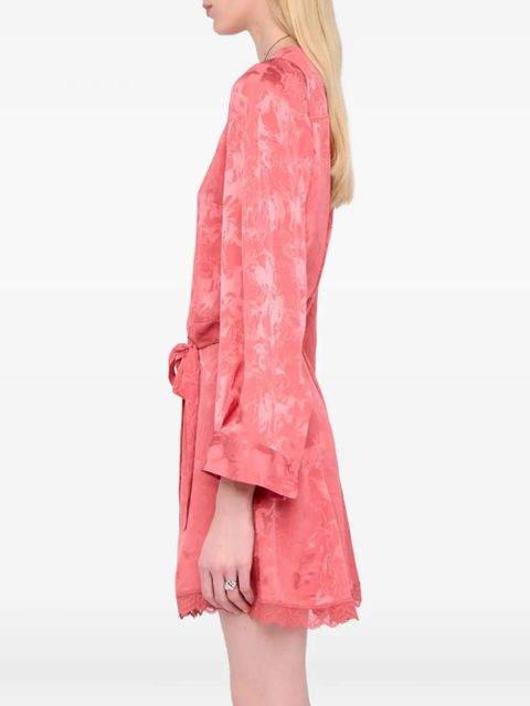 Zadig&Voltaire Ramasco lace-detail horse-pattern mini dress - Pink