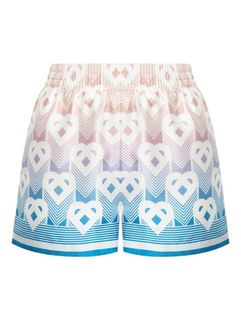 Casablanca monogram-print silk shorts - Blue - zdjęcie produktu nr 1