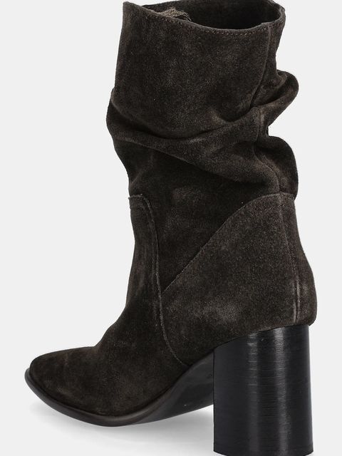 Medicine botki damskie kolor brązowy na słupku