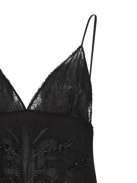 Blumarine embroidered lace mini dress - Black