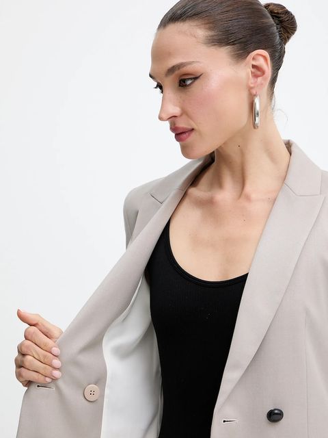 Marella marynarka Emme by Marella kolor brązowy dwurzędowa gładka 2525046161200