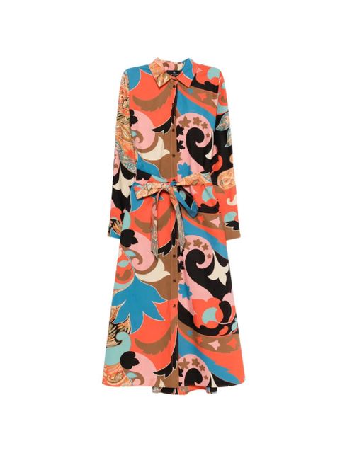 ETRO paisley-print belted shirt dress - Orange - zdjęcie produktu nr 1