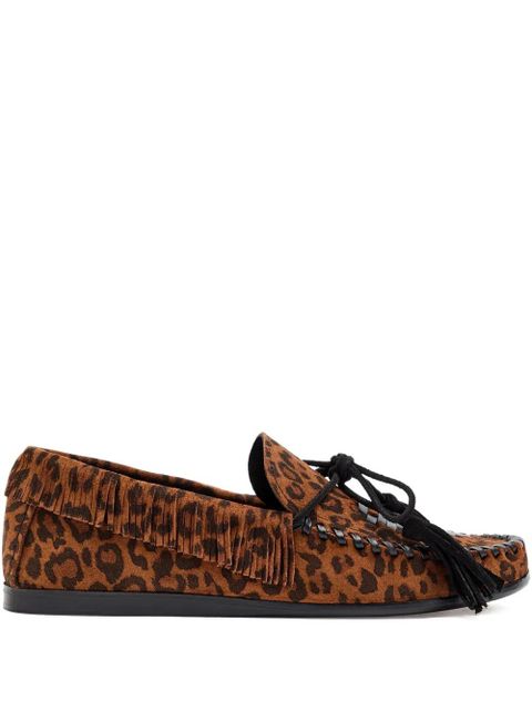 MARANT ÉTOILE Fitza leopard-print loafers - Brown