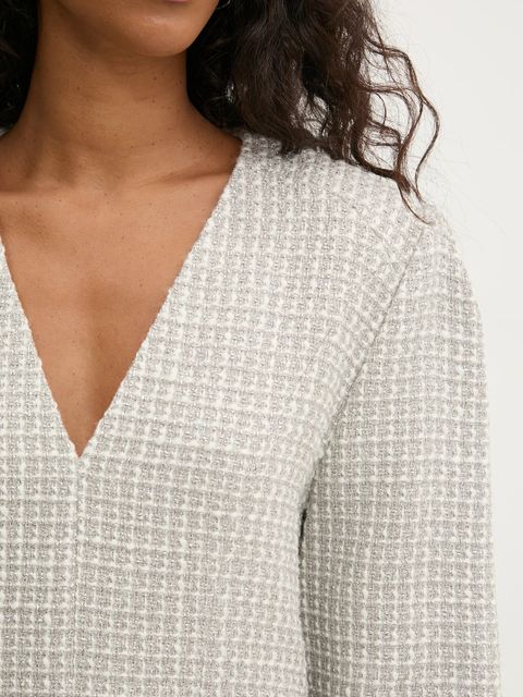 IRO bluzka z domieszką wełny kolor beżowy wzorzysta WM16JILLA