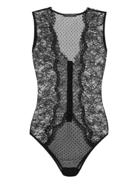 Dolce & Gabbana lace-paneled bodysuit - Black - zdjęcie produktu nr 1