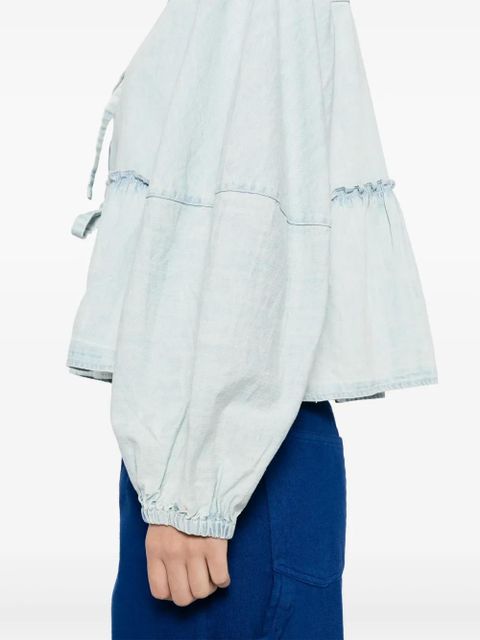 Free People denim brunch babe blouse - Blue