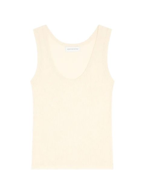 DRIES VAN NOTEN ribbed tank top - Neutrals - zdjęcie produktu nr 1