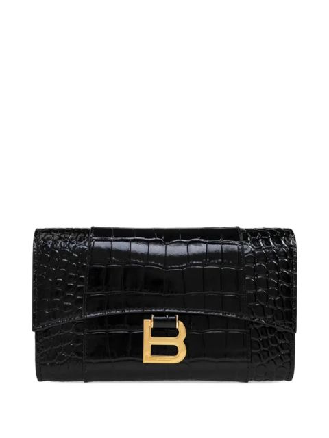 Balenciaga Hourglass crocodile-effect wallet - Black - zdjęcie produktu nr 1