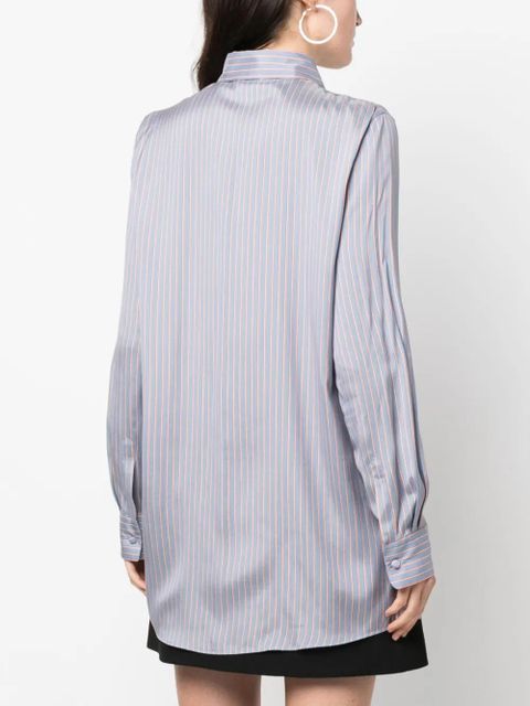 ETRO logo-embroidered silk shirt - Blue