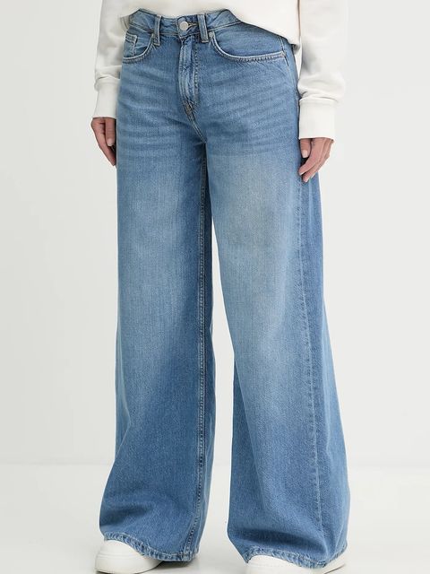 Pepe Jeans jeansy WIDE LEG JEANS MW VINTAGE damskie kolor niebieski PL205015 - zdjęcie produktu nr 1