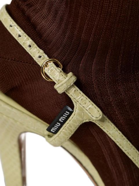 Miu Miu slingback leather sandals - Green