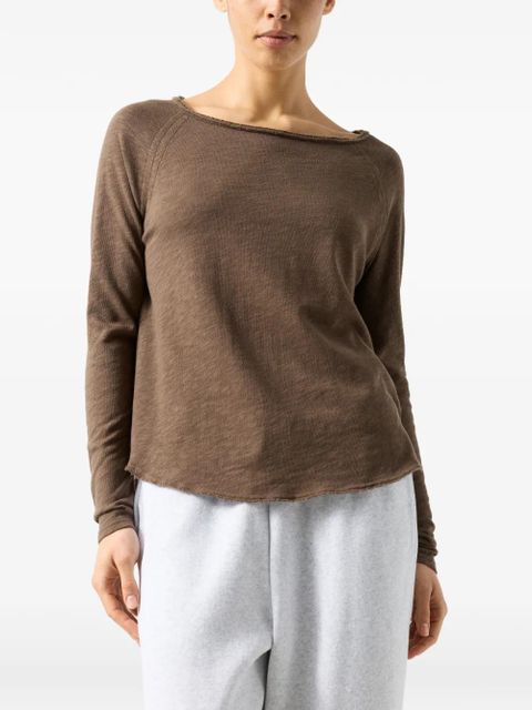 American Vintage boat-neck long-sleeve T-shirt - Brown