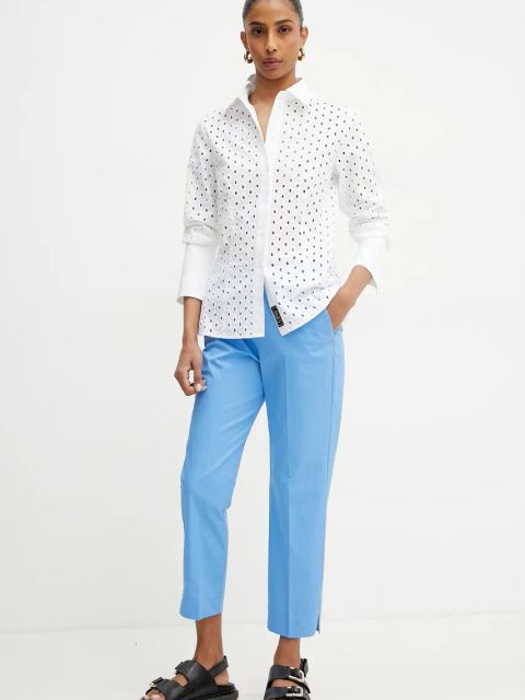 MAX&Co. spodnie damskie kolor niebieski fason cygaretki medium waist 2516131084200