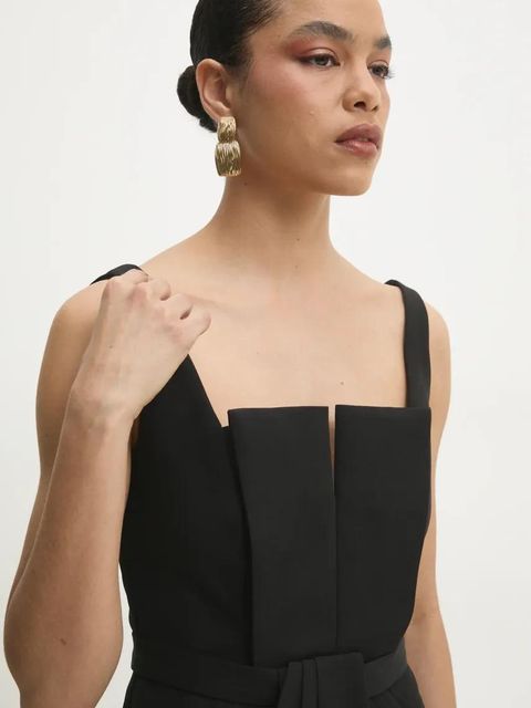 Answear.LAB sukienka kolor czarny maxi dopasowana