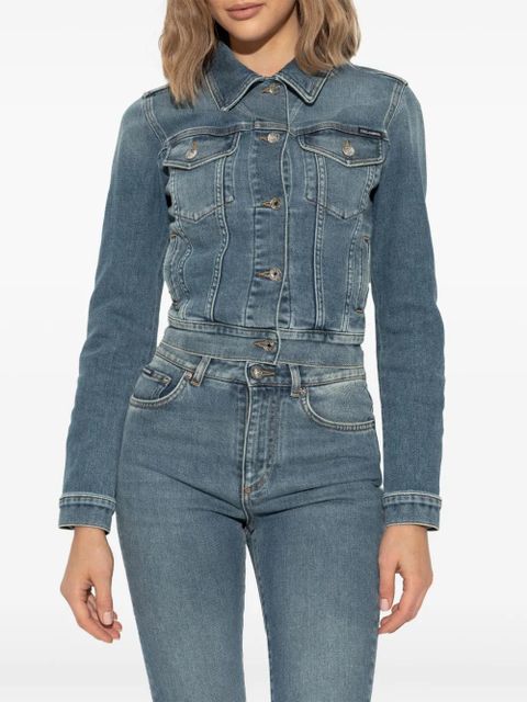Dolce & Gabbana logo-plaque denim jacket - Blue - zdjęcie produktu nr 2