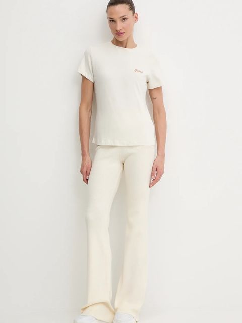 Guess t-shirt ALBA damski kolor beżowy V5BI17 KCBF1