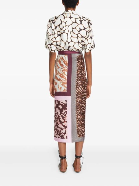 DRIES VAN NOTEN abstract-print short-sleeve shirt - Neutrals