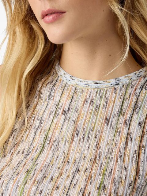 Missoni sequin-embellished round-neck top - Neutrals