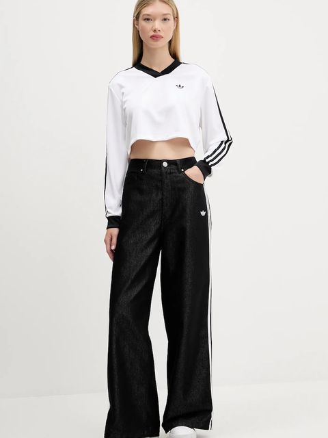 adidas Originals jeansy Baggy Shine Dnm damskie high waist KE9799