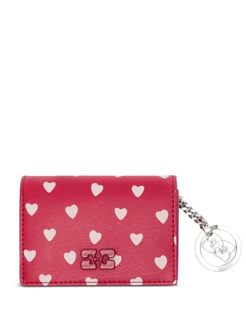 GANNI heart-print logo-charm wallet - Red - zdjęcie produktu nr 1