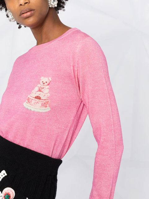 Moschino Cake Bear print jumper - Pink