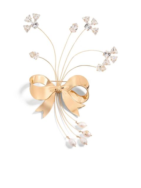 Valentino Garavani Papier Floral embellished brooch - Gold - zdjęcie produktu nr 1