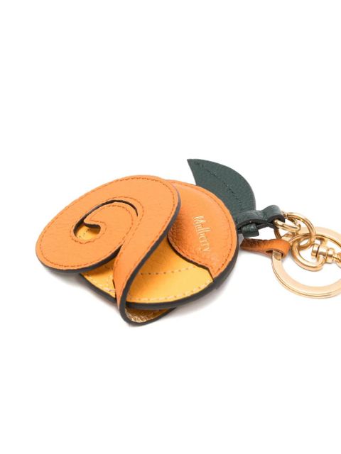 Mulberry Peeling Orange leaf-charm keyring