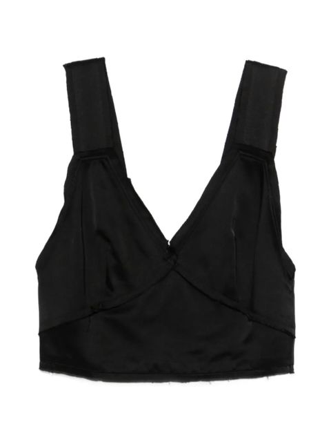 TOTEME cropped V-neck top - Black - zdjęcie produktu nr 1